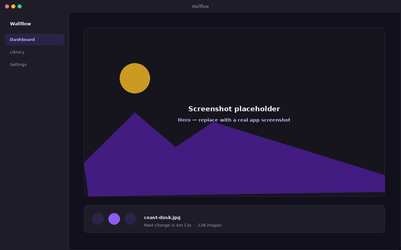Placeholder screenshot of the Wallflow dashboard